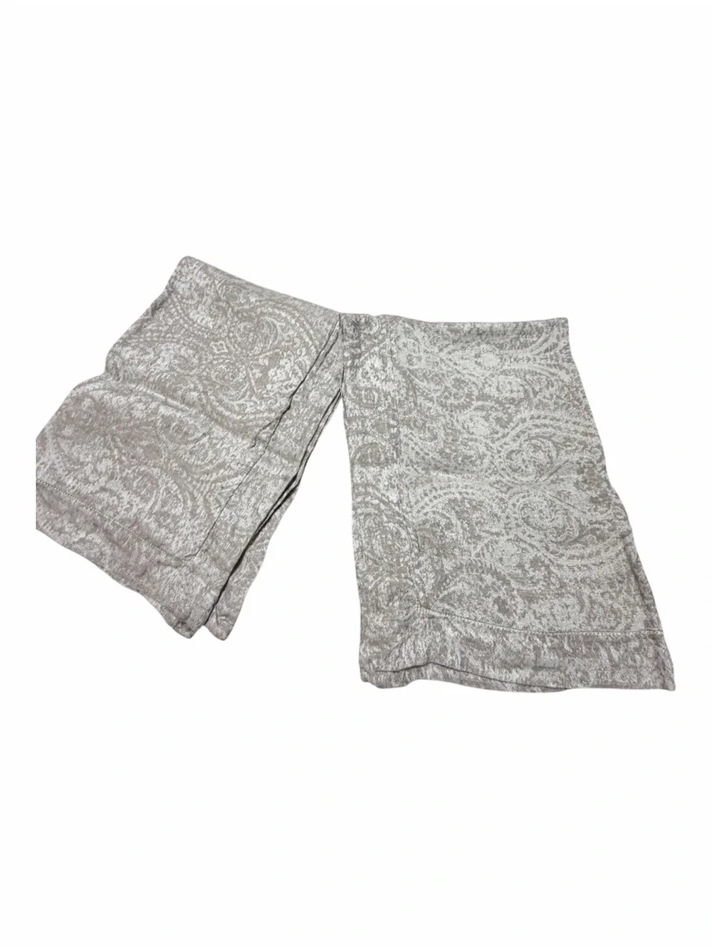 Ethan Allen Set of 2 Queen Linen Pillow Shams Gray Paisley